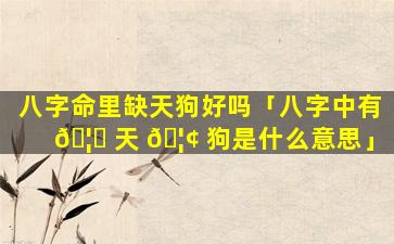 八字命里缺天狗好吗「八字中有 🦅 天 🦢 狗是什么意思」